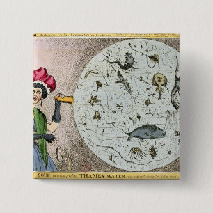 Microkosmos eingeweiht dem London-Wasser Button