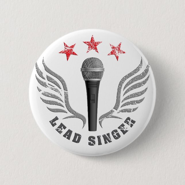 microphone lead singer never stop singing button (Vorderseite)