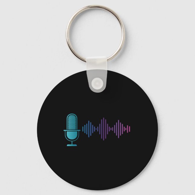 Microphone Music Singing Karaoke Sound Engeneer Gi Schlüsselanhänger (Vorderseite)