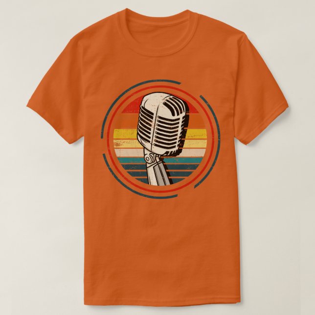 Microphone Retro Singer T-Shirt (Design vorne)