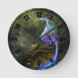 Microraptor Runde Wanduhr