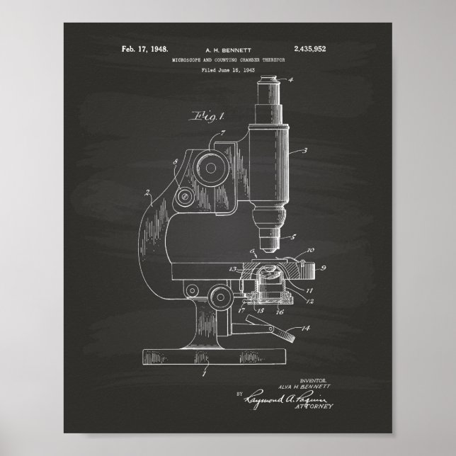 Microscope 1948 Tableau de bord de l'art breveté (Devant)