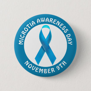 Microtia Blaues Bewusstseins-Tag-Band Button