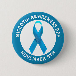 Microtia Blue Awareness Day Ribbon Button