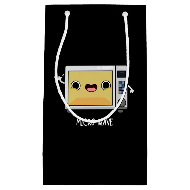 Microwave Funny Pun Dark BG Kleine Geschenktüte (Vorderseite)