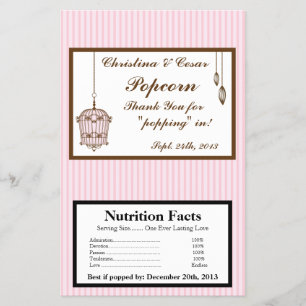 Microwave Popcorn Wrapper Birdcage/Pink Stripes ca Flyer
