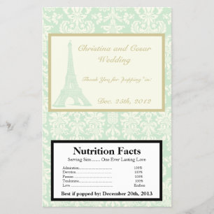 Microwave Popcorn Wrapper Damask Paris Flyer