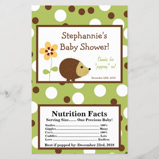 Microwave Popcorn Wrapper Forest Friends Igel Flyer (Vorne)