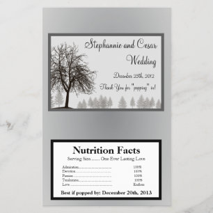 Microwave Popcorn Wrapper Grau Winter Tree Snow Flyer