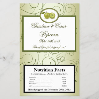 Microwave Popcorn Wrapper Green Apfel Wirbel Fruch Flyer