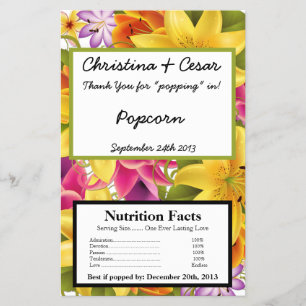 Microwave Popcorn Wrapper Hawaiian Colorful Exotic Flyer