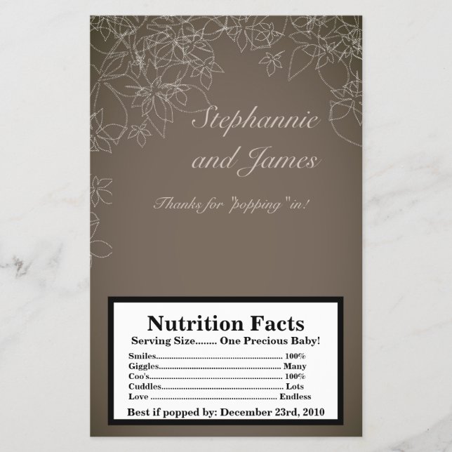 Microwave Popcorn Wrapper Herbstflorale Fall grau Flyer (Vorne)