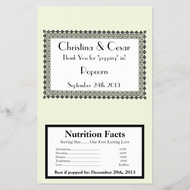 Microwave Popcorn Wrapper Light Green/Grau Formal Flyer (Vorne)