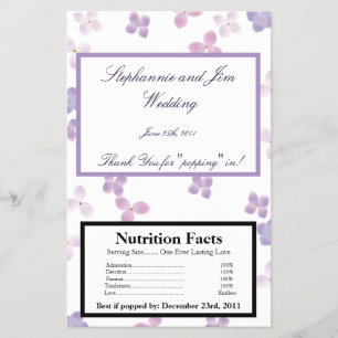Microwave Popcorn Wrapper Lila Hydrangea Flyer