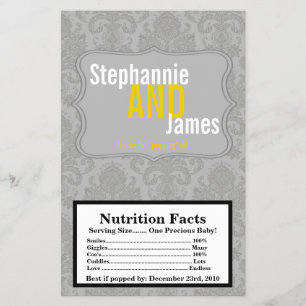 Microwave Popcorn Wrapper Modernes Grau Damask Spi Flyer