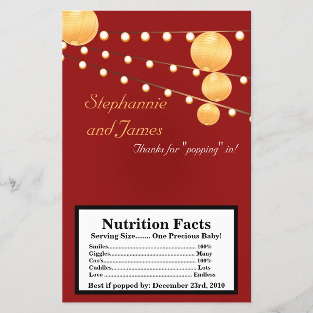 Microwave Popcorn Wrapper Paper Lanterns on Red Flyer (Vorne)