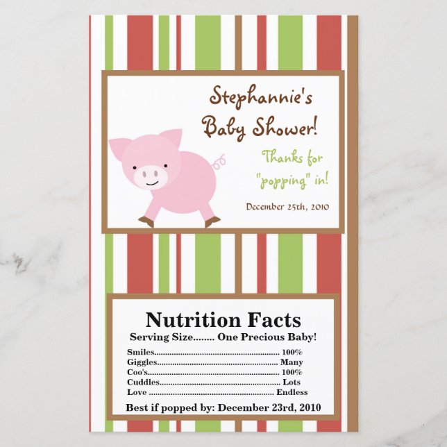 Microwave Popcorn Wrapper Red Stall Farm Pig (Vorderseite)