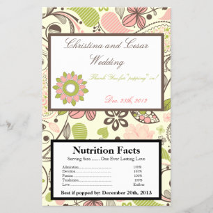 Microwave Popcorn Wrapper Spring Pink/Green Floral Flyer
