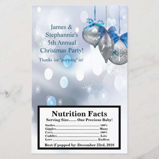 Microwave Popcorn Wrapper Winter Snowflake Ornamen (Vorderseite)