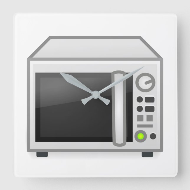 Microwave Quadratische Wanduhr (Vorderseite)