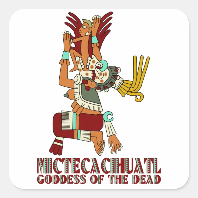 Mictecacihuatl Quadratischer Aufkleber (Vorderseite)