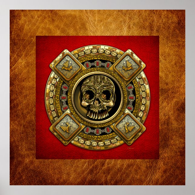 Mictlantecuhtli - Aztec-Gott des Todes Poster (Vorne)