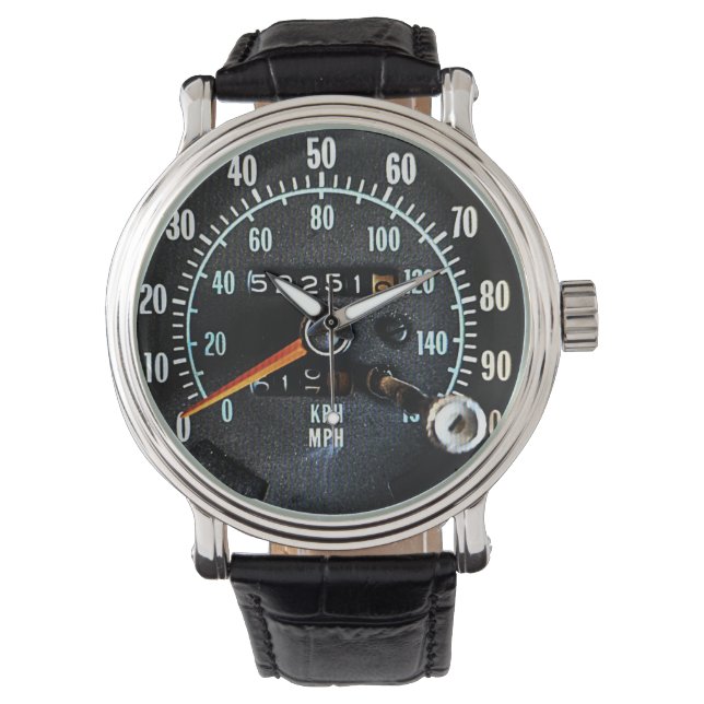 Mid 1970s Classic Car Speedometer Armbanduhr (Vorderseite)