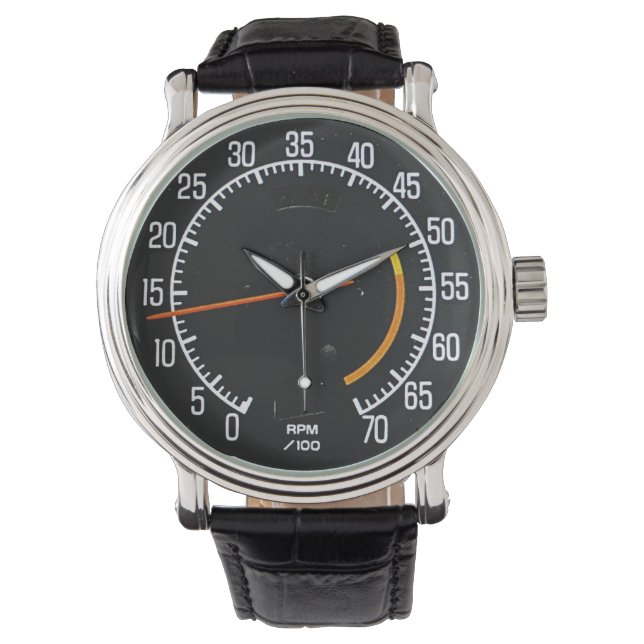 Mid 1970s Classic Sports Car Tachometer Armbanduhr (Vorderseite)