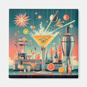 Mid-Century-Atomic-Futuristische-Zitrus-Martini-Ba Magnet