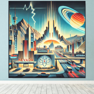 Mid Century Atomic Space Age Nevada Kunst Leinwanddruck