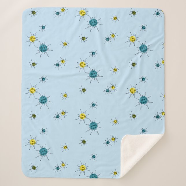 Mid-Century Atomic Starburst Sherpadecke (Vorderseite)