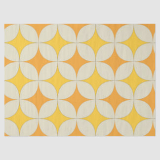 Mid Century Atomic starbursts in Orange Yellow Seidenpapier
