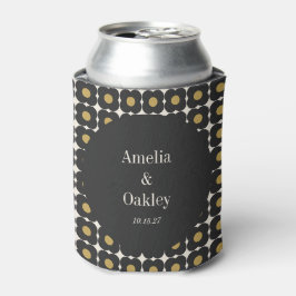 Mid Century Bold Black Gold Floral Wedding Custom Dosenkühler