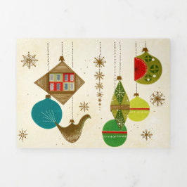 Mid-Century Christmas Retro-Glam Dreifach Gefaltete Urlaubskarte