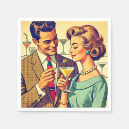 Mid Century Cocktail Party Couples - Temptation Serviette