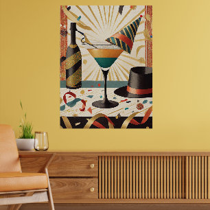 Mid-Century Cocktail-Stunde - Silvester Poster