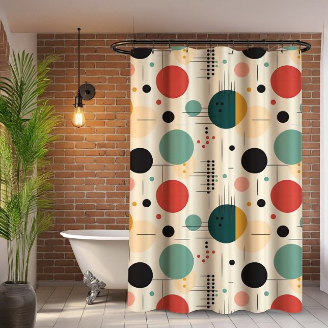 Mid century colorful geometric pattern duschvorhang (Von Creator hochgeladen)