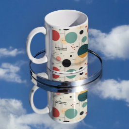 Mid century colorful geometric pattern kaffeetasse