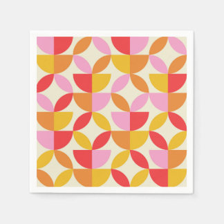 Mid Century Colorful Geometric shapes  Serviette