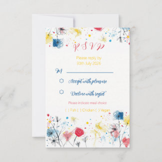 Mid-Century-Doodle - RSVP-Karte RSVP Karte