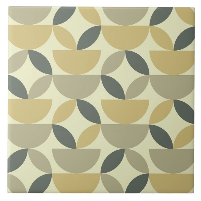 Mid Century Earth tone half Circles and  shapes  Fliese (Vorderseite)