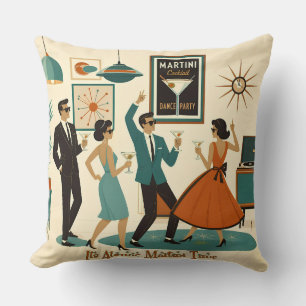 Mid Century, es ist Atomic Martini Time Cocktailpa Kissen