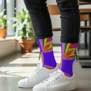 Mid-Century Fette Geometrische Abstrakte Retro-Mus Socken