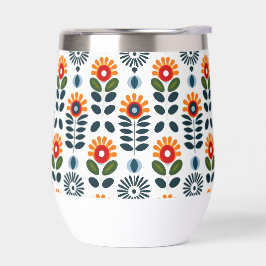 Mid Century Floral Scandi Folk Motif