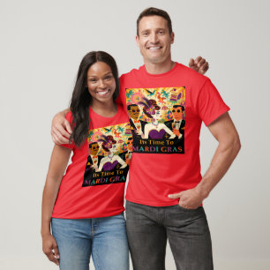 Mid Century Futuristic Mardi Gras Cocktail Party T-Shirt