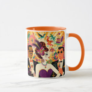 Mid Century Futuristic Mardi Gras Cocktail Party Tasse
