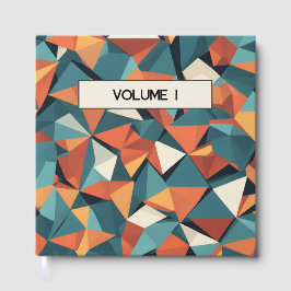 Mid-Century Geometric Teal & Orange | Custom Book Gästebuch