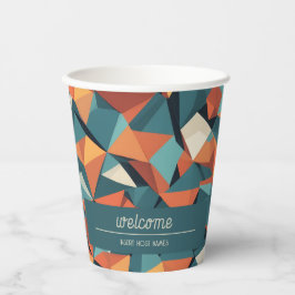 Mid-Century Geometric Teal & Orange | Custom Pappbecher