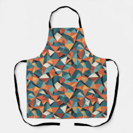 Mid-Century Geometric Teal & Orange Pattern Schürze