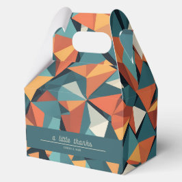 Mid-Century Geometric Türkis & Orange | Maßgeschne Geschenkschachtel